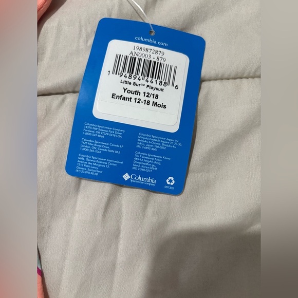 Columbia NWT baby girl coral reef vacation vibes playsuit 12/18 months - Picture 4 of 7